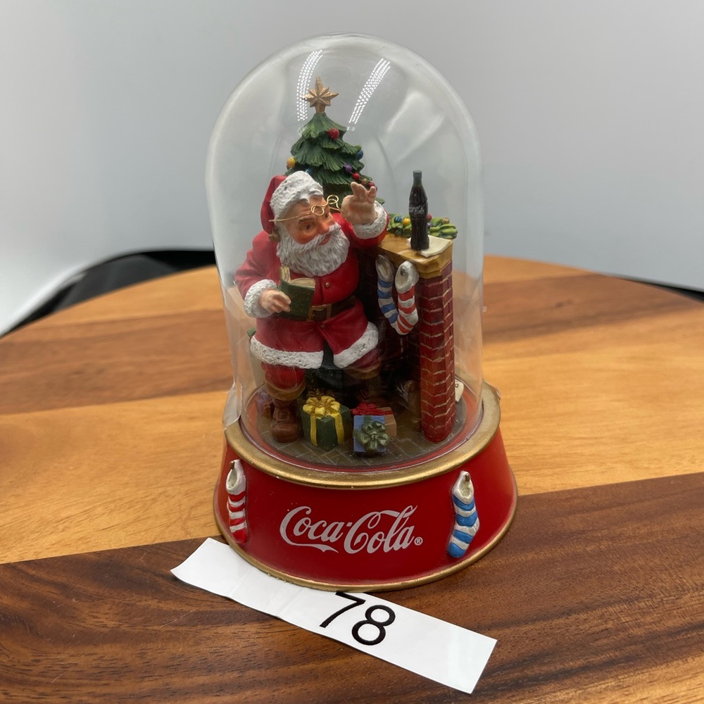 Coca Cola Santa Claus Snow Globe - Red and Gold